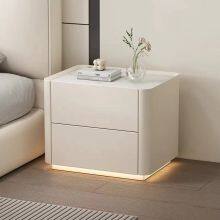 Rock Panel and Wooden Cabinets Nightstands for Your Bedroom thumbnail-1