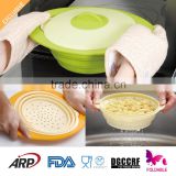 Collapsible Silicone steamer, set of 3, Combine with lid, colander, bowl, BPA FREE, FDA, LFGB, DGCCRF                        
                                                Quality Choice