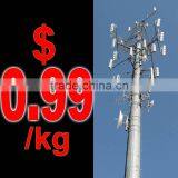 Tapered Steel Telecom Tower Factory Hot Dip Galvanization thumbnail-1