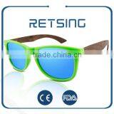 Yellow Revo Color Handmade Custom Wood Sunglasses thumbnail-5