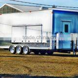 White Triaxial mobile food trailer mobile food cart Pizza food truck fast food trailer
