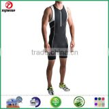 Sports high performance tri race suit for men in black white