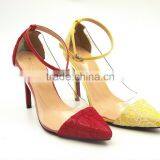 Women Heels Pointed Toe Fancy Lace High Heels Buckle Strap Elegant Shoes thumbnail-1