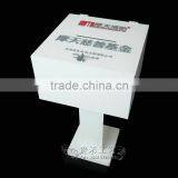 High Quality White Acrylic Donation Box,organic Glass Stand for Donation thumbnail-1
