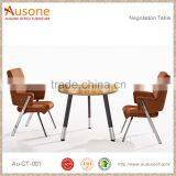 Melamine Desktop Metal Legs Round Metting Negotiating Table