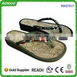 Best selling straw slippers,wholeale new bamboo flip flops slippers