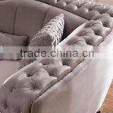 2016 Itlian Classic Beige Shiny Velvet Fabric Sofa Set AL044 thumbnail-4