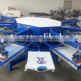 6 Color 14 Station Semi Automatic T-shirt Screen Printing Machine Prices GW-6C-14S thumbnail-3