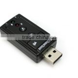 Microphone(Mic) In and 3.5mm Speaker Out USB Sound Card 7.1 Channel Plug and Play