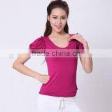 Hot Sale ! Supper Soft Cotton Plain Wholesale Slim Fit Women T-shirt thumbnail-1