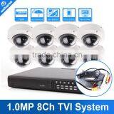 Home Surveillance Security CCTV TVI DVR Kit With 8Ch Full 720P HD-TVI DVR For 8Pcs 1.0MP TVI Cameras KIT
