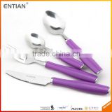 Purple Handle Flatware Set, Stainless Steel Flatware Set With Plastic Handle