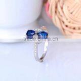 Double Zircon Blue Saphire Infinity Shaped Ring for Women thumbnail-5