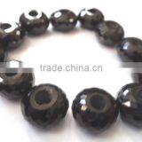 AAA Quality Black Onyx Fancy Stylist Roundel Big Hole Beads thumbnail-3