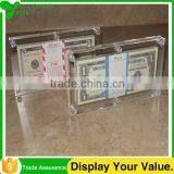 2016 Hotsale Custom acrylic money currency holder