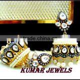 Beaded Kundan Jhumka Earrings thumbnail-1