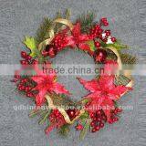New Arrival Artificial Florals and Poinsettia Wreath,artificial Christmas Collections thumbnail-1