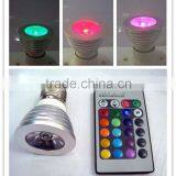 16 Colors Changing RGB LED Lamp 3W E27 85-265V White Light Bulb RGB LED Bulb Lamp Spot With Remote Control thumbnail-1