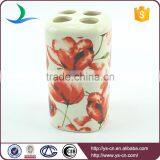 Red Flower Promotional Gifts Ceramic Square Bathroom Set thumbnail-6