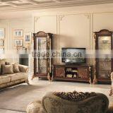 2016 Hot Sale Luxury Italian Designed Living Room Solid Wood Upholstery Sofa Set/Classic European Living Room Set(MOQ=1 SET)