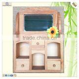 Makeup Tools Colored Layer Drawer Mirror Wooden Box thumbnail-3