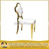 Hot Sale Wedding Chair With White pu Cover and Golden Frame thumbnail-4