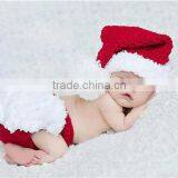Crochet Christmas Costume Hat&Diaper/Pants Set Newborn Baby Photo Props Toddler Santa Photography Props thumbnail-4