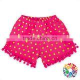 Summer Baby Toddler Girls' Polka Dot Pom Pom Trim Beach Shorts thumbnail-3