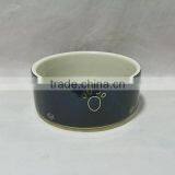 Black Round Ceramic Pet Bowl thumbnail-1