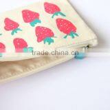 Strawberry Print Ladies Toiletry Handbag Cosmetic Cotton Case Bag Organiser Bag thumbnail-2