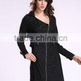 2014 New Fashion Ladies' Long Coat Asymmetrical Zipper Design Women Winter Overcoat thumbnail-3