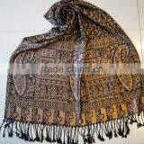 Wholesale Factory Classic Rayon Jacquard Paisley Floral Latest Shawl for Women thumbnail-6