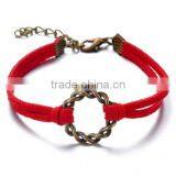 Long Cross Connector Charm Suede Leather Bracelet Diy Cheap Handmade Cross Leather Knotted Bracelets for Her Gifts thumbnail-3