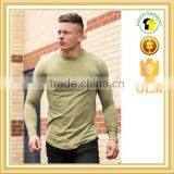 Cotton Spandex Crew Neck Long Sleeve Slim Fit Gym t Shirt