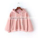 2016 Wholesale Womens Hoodies Plain Pullover With Adjustable Drawstring thumbnail-1