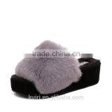 2017 High-Heeled Rabbit Fur Slippers Women Fashion Autumn Winter Fur Slides Platform Women Shoes Women Slippers Fslipper-2 thumbnail-2