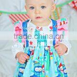 Baby Girl Christmas Dress Kids Reindeer Printed Flutter Sleeve Dress thumbnail-1