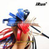 Faux Goatskin Sheepskin Leather Gold Shoelaces With Gold Metal Aglet for Air Jordan Sneakers - Amazon Supplier - Black/White/Red thumbnail-4