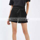 Big Discounts Special Design A-line Tie Waist Black Shorts Womens thumbnail-2