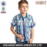 100% Organic Cotton Two Pockets Short Sleeve Checked Shirts for Boys thumbnail-1