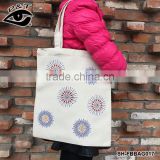2017 Rhinestone transfer printed logo gift canvas bag for shipping wholesale handle tote bags