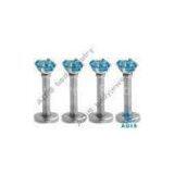 Fancy Surgical Steel Zircon Claw Setting 16 Piercing Lip Labret Jewelry For Anniversary thumbnail-1