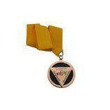 Die Casting Ribbon Medals With Imitation Hard Enamel, Copper Plating And Gold Plating, 2 Levels thumbnail-1