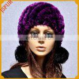 Winter Pom Pom Genuine Rabbit Fur Hat Wholesale From China thumbnail-3