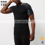 Wholesale clothing men fashion black raglan muscle fit t-shirt custom printing