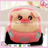 OEM lovely plush car toy with animal head soft plush car toys for kids