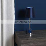 Top Sale Indoor Lighting Blue Glass Decoration Office Home Metal Bedside Table Lamp for Hotel thumbnail-3