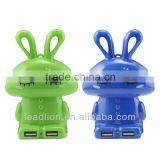 Plastic Case Lovely Rabbit ED817 Portable Power Bank External 2600mAh Mobile USB Battery Travel Charger for Cell Phone thumbnail-1