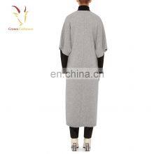 Светло-серый длинный женский свитер-платье из хлопка и cashmere thumbnail-2