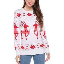 Women's Christmas Knitted Holiday Simplicity Reindeer Pattern Sweater thumbnail-4